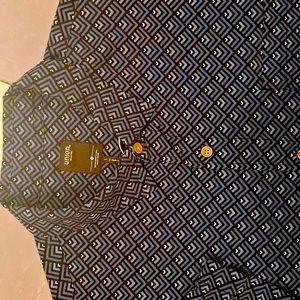 Union, Size Large, Blue Print, Short Sleeve Casual Shirt